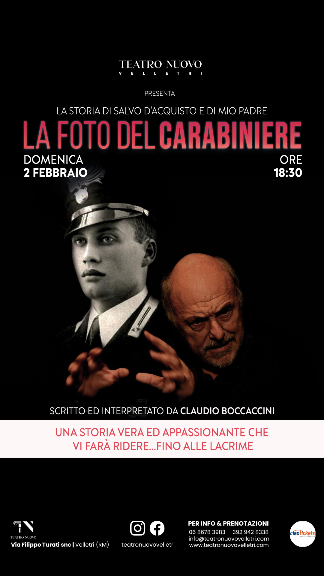 Al Teatro Nuovo di Velletri “La Foto del carabiniere”.